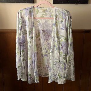 Appleseeds sheer open front cardigan